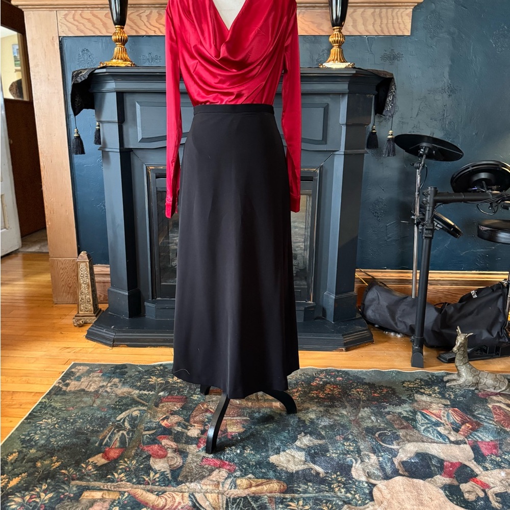 Red Satin Choker Cowl Blouse | Holiday Glam | Elegant Evening Top
